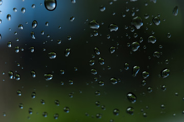 rain in glass