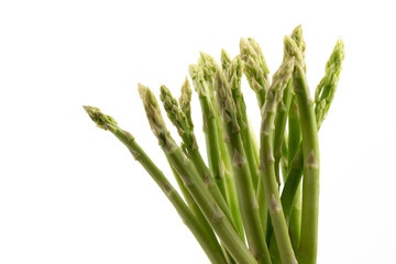 fresh asparagus on white background