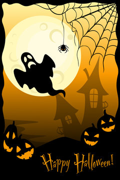 halloween background with ghost