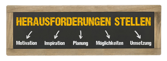 Herausforderungen stellen Konzept auf Kreidetafel