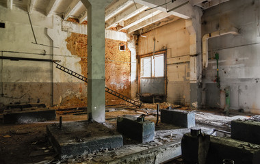 Fototapeta na wymiar interior of an abandoned factory room
