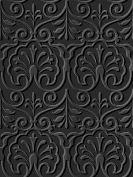 Dark 3D paper art 551 vintage curve spiral cross frame
