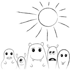 Cute monsters under sun