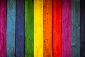 color wood background, rainbow colorful wooden wall. - Powered by Adobe