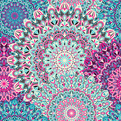 Mandala vector tribal vintage ethnic seamless pattern for print