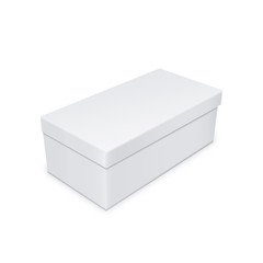 White Product Cardboard Package Box. Illustration Isolated On White Background. Mock Up Template Ready For Your Design. Vector EPS10