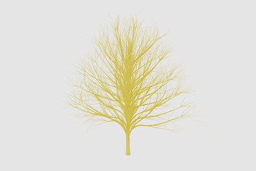 yellow die tree color Silhouettes art design for background.