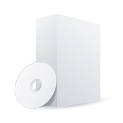 Blank software box with and without disc isolated on white.