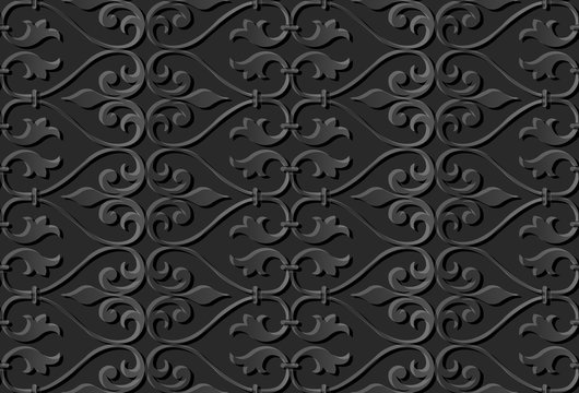 Dark 3D paper art 593 spiral curve cross heart line
