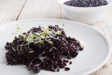 Rice black with germinated