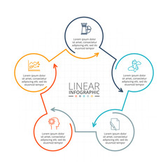 Thin line flat element for infographic.