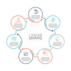 Thin line flat element for infographic.