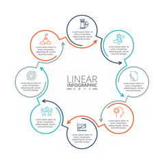 Thin line flat element for infographic.