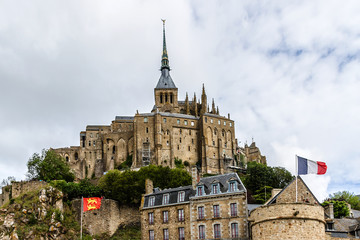 Fototapeta premium Abbey Mont Saint-Michel (7th centurie). Normandy, France.