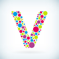 Modern letter V circle symbol icon