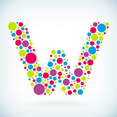 Modern letter W circle symbol icon