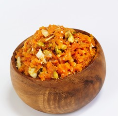 Carrot Halwa / Indian sweet made of grated carrots