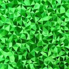 Fototapeta na wymiar Green irregular triangle mosaic background
