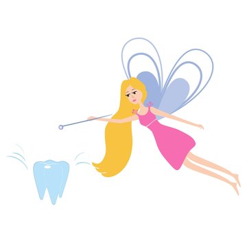 Tooth fairy with a magic wand.