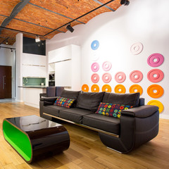 Designed interior with contemporary furniture