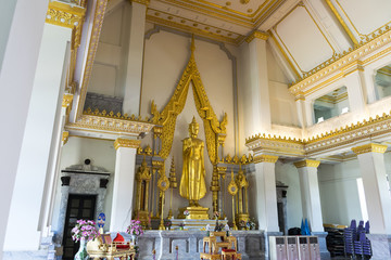 Golden Buddha statue at Wat Sothorn, Chachoengsao Thailand