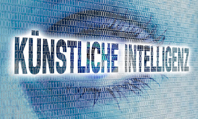 künstliche intelligenz auge mit matrix blickt auf betrachter ko