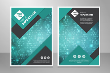 Brochure annual report book data code abstract vector background design template
