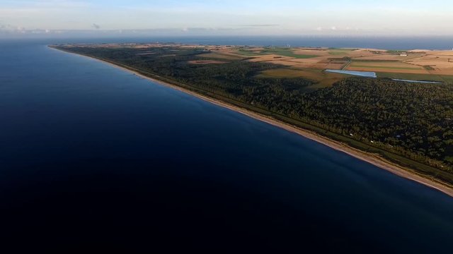 Flight over Denmark in summer