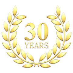 Golden laurel wreath 30 years