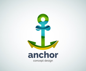 Vector ship anchor logo template
