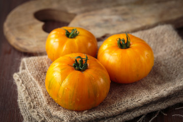 Fresh raw yellow tomatoes