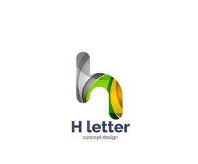 Abstract H geometric letter logo template