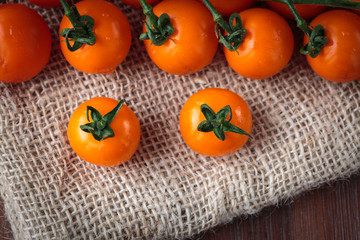 Fresh orange cherry tomatoes