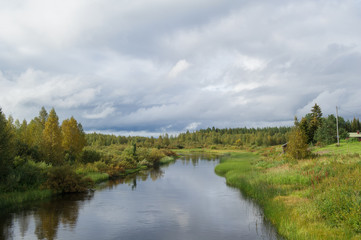 Fototapeta na wymiar scenic river in finland