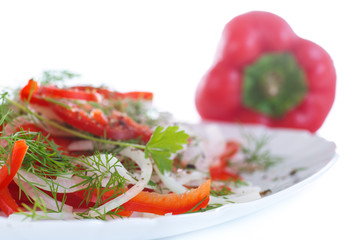 salad with fresh peppers and onions