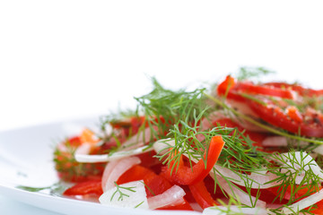 salad with fresh peppers and onions