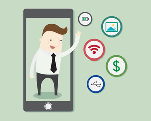 In my mobile ,vector illustration cartoon