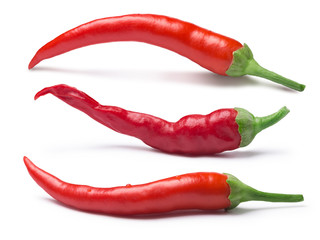 Set of cayenne peppers, paths
