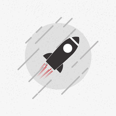 single rocket icon emblem  vector illustration design 