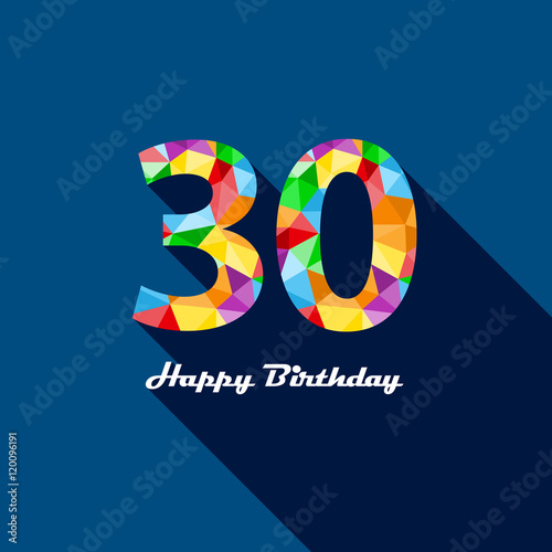 Download "HAPPY 30th BIRTHDAY Vector Polygon Pattern Card " Stock ...