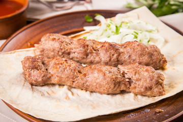 sausage with onion and parsley