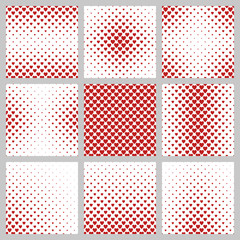 Set of red heart pattern designs
