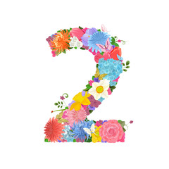 Postcard with figure from lovely flowers of daffodils, roses, tu