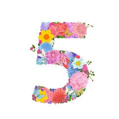 Postcard with figure from lovely flowers of daffodils, roses, tu