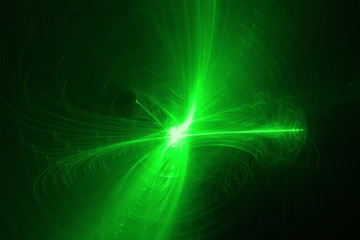 set 7 green glow energy wave