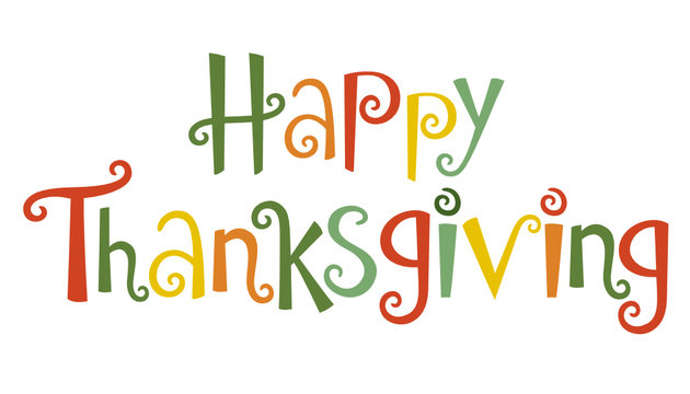 HAPPY THANKSGIVING in festive font