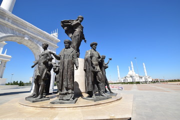 Sculptural group in the Independence Square in Astana, Kazakhstan