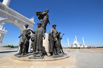 Sculptural group in the Independence Square in Astana, Kazakhstan