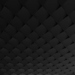 Black abstract squares backdrop. 3d rendering geometric polygons