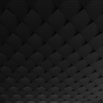 Black abstract squares backdrop. 3d rendering geometric polygons © dymentyd